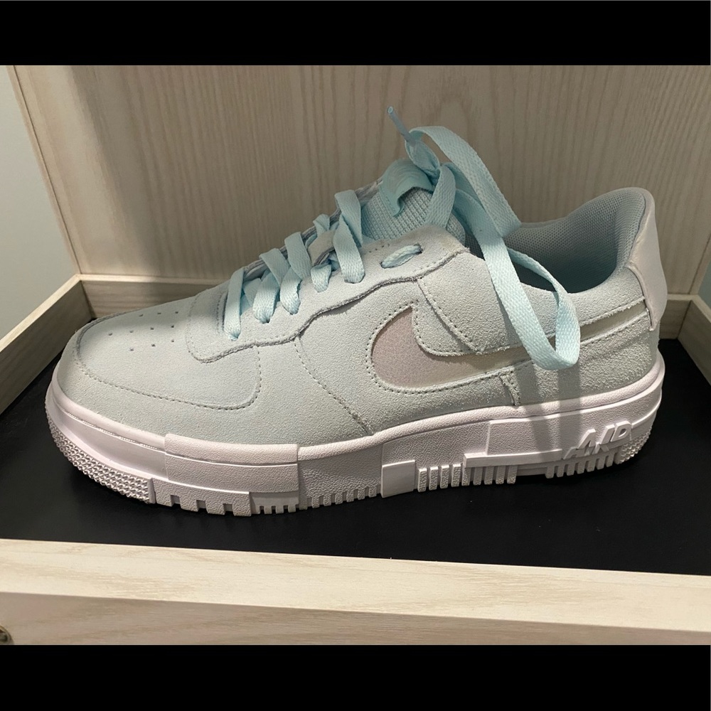 Nike Air Force 1 Ghost Aqua, size 8.